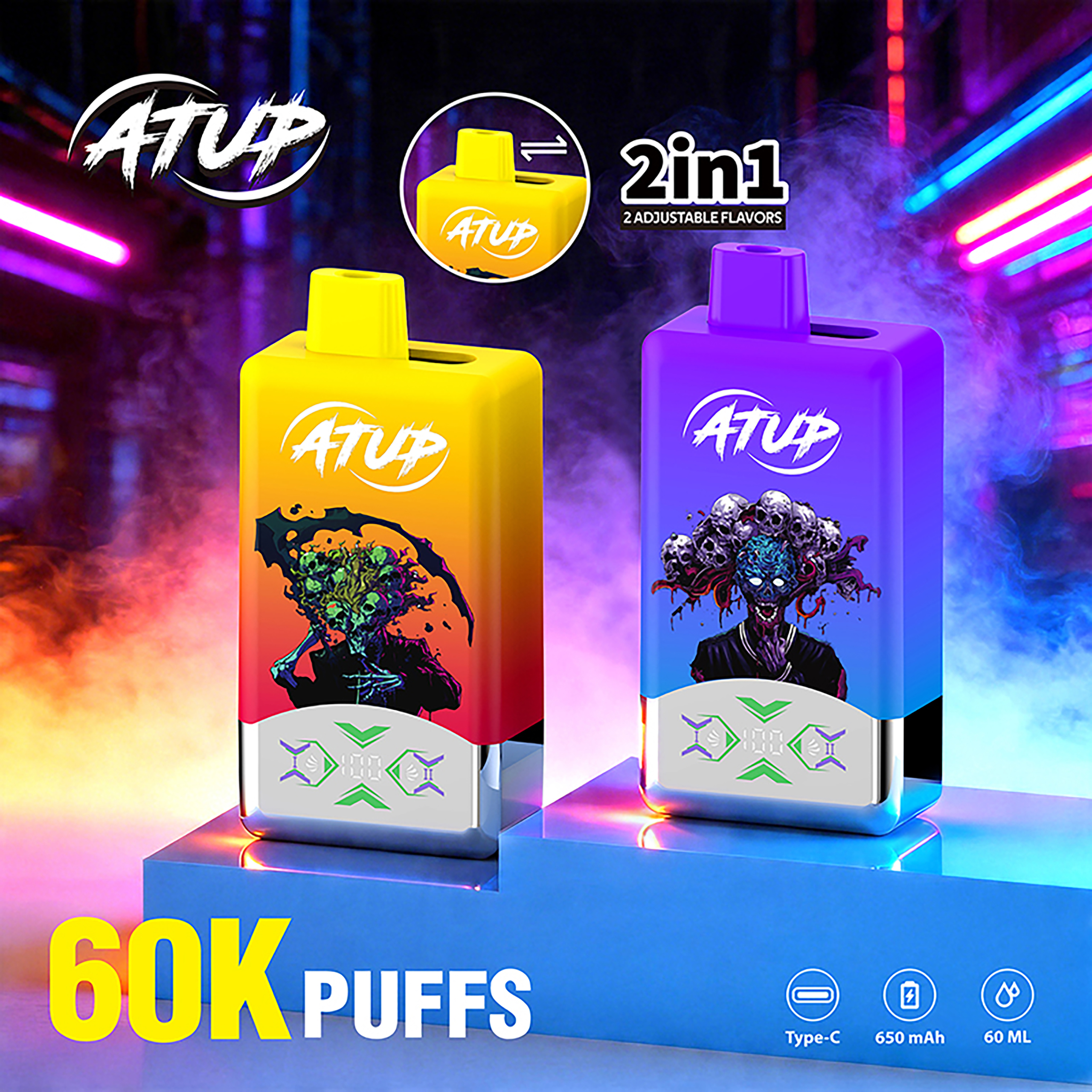 ATUP 60000 Puffs 2 flavor Disposable Vape