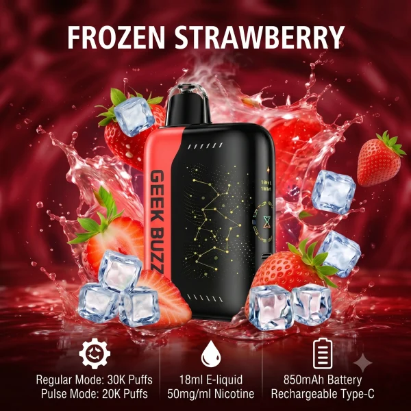 Geek BUZZ Jednorazowy vape o smaku mrożonych truskawek