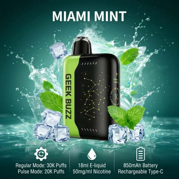 Geek BUZZ Miami – jednorazowy vape o smaku miętowym