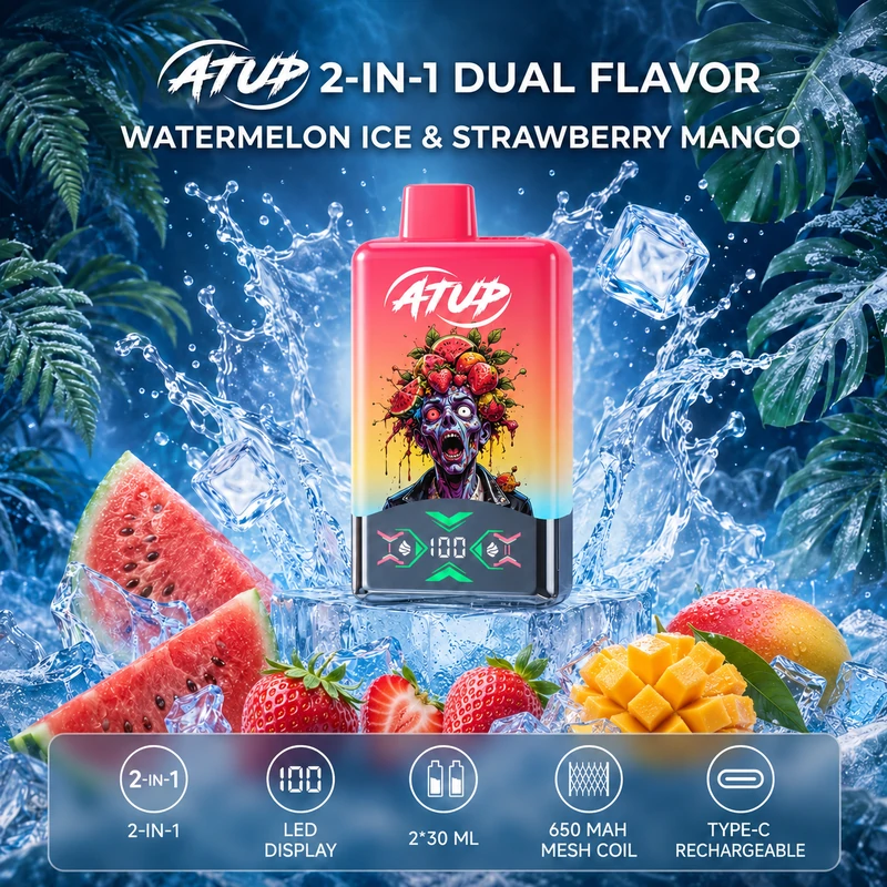 ATUP 60000 Puffs watermelon ice & strawberry mango Disposable Vape