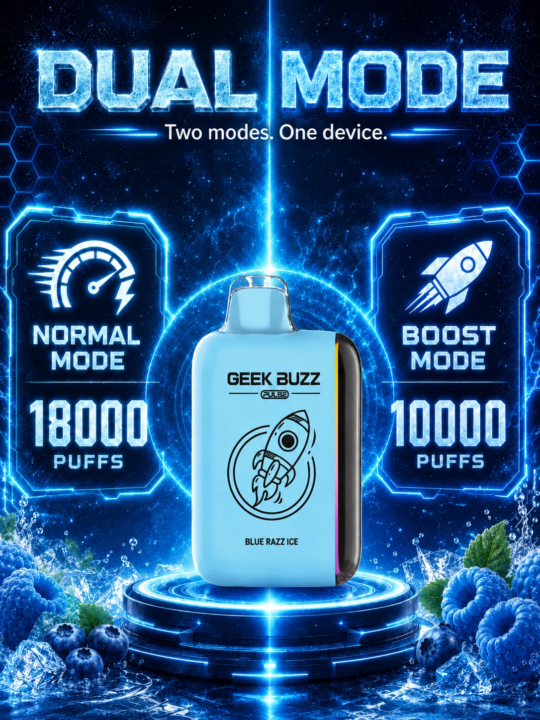 Blue Razz Ice Disposable E-Cigarette