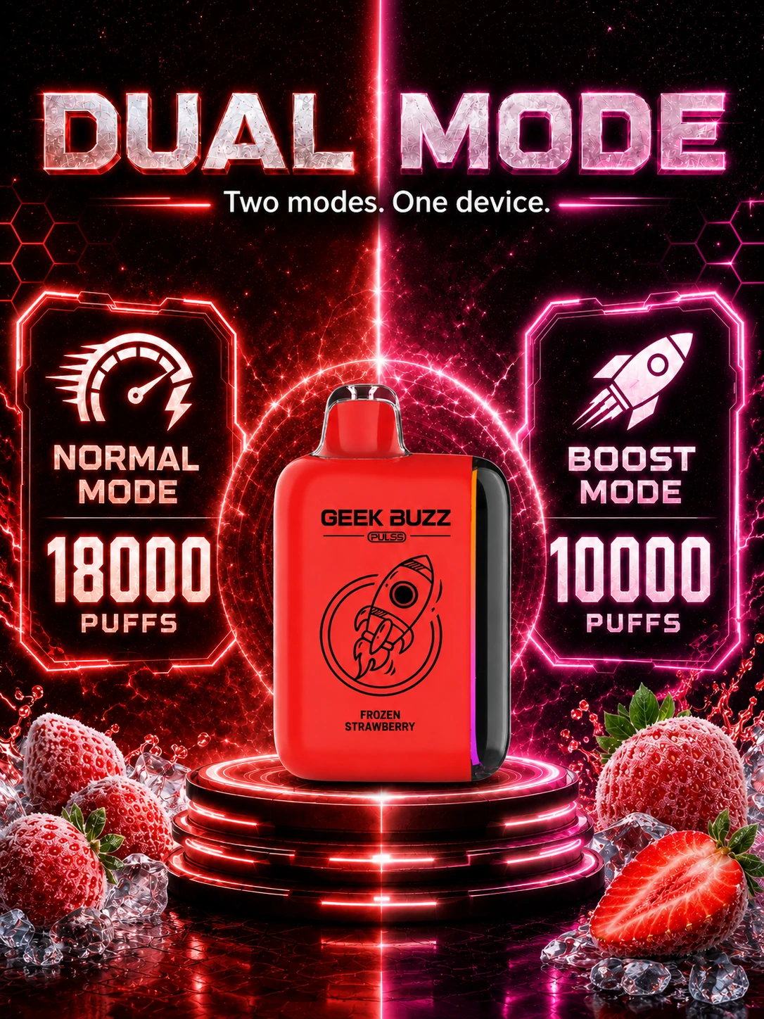 Frozen Strawberry Adjustable Vape