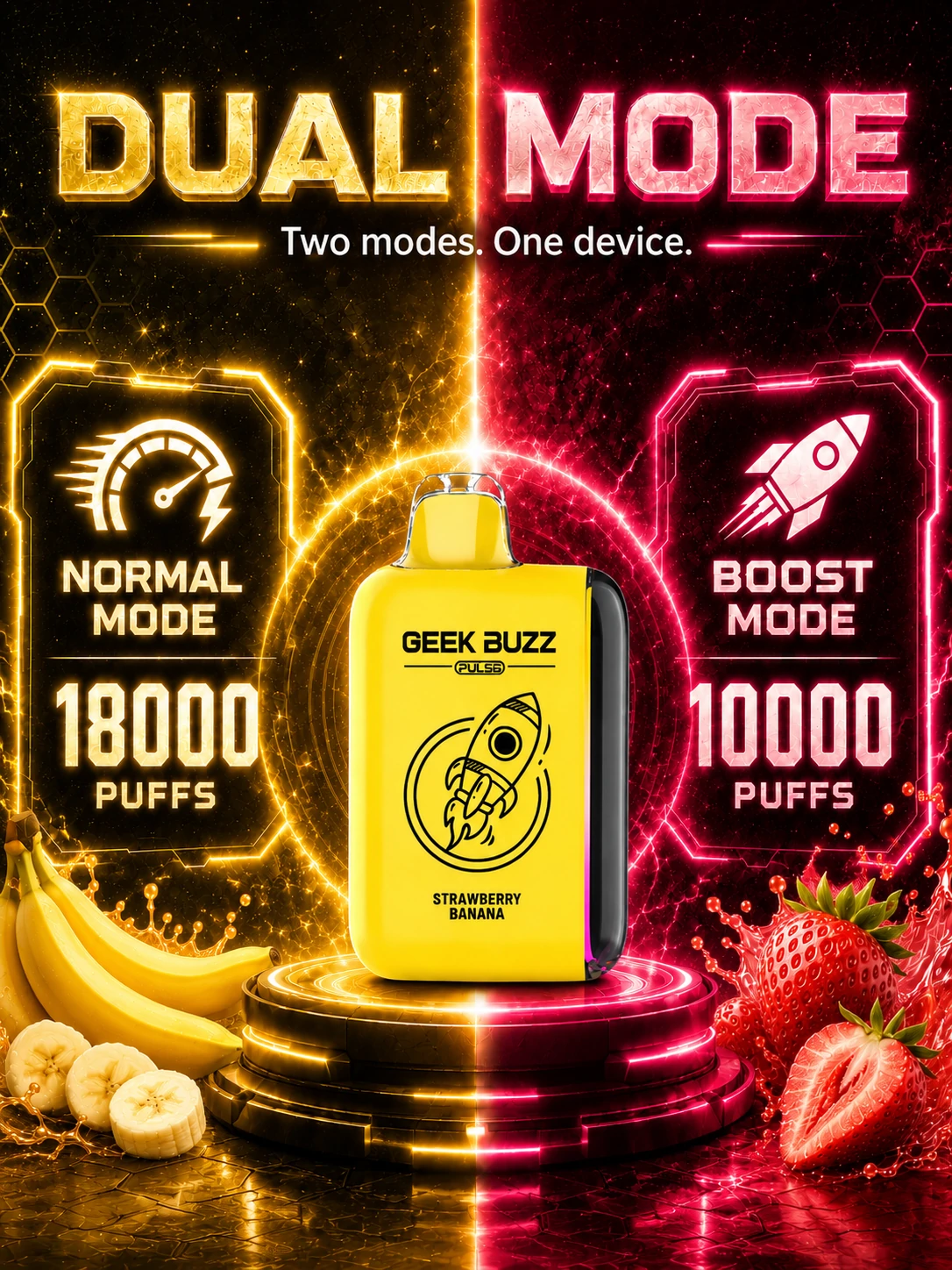 GEEK BUZZ PULSE Strawberry Banana Disposable E-Cig
