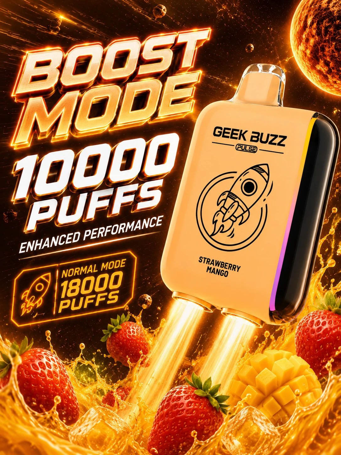 GEEK BUZZ PULSE Strawberry Mango Adjustable Vape
