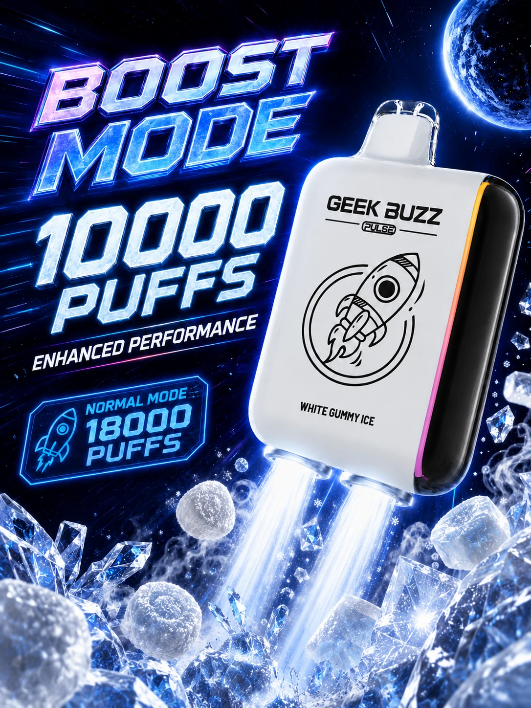 GEEK BUZZ PULSE White Gummy Ice Disposable Vape