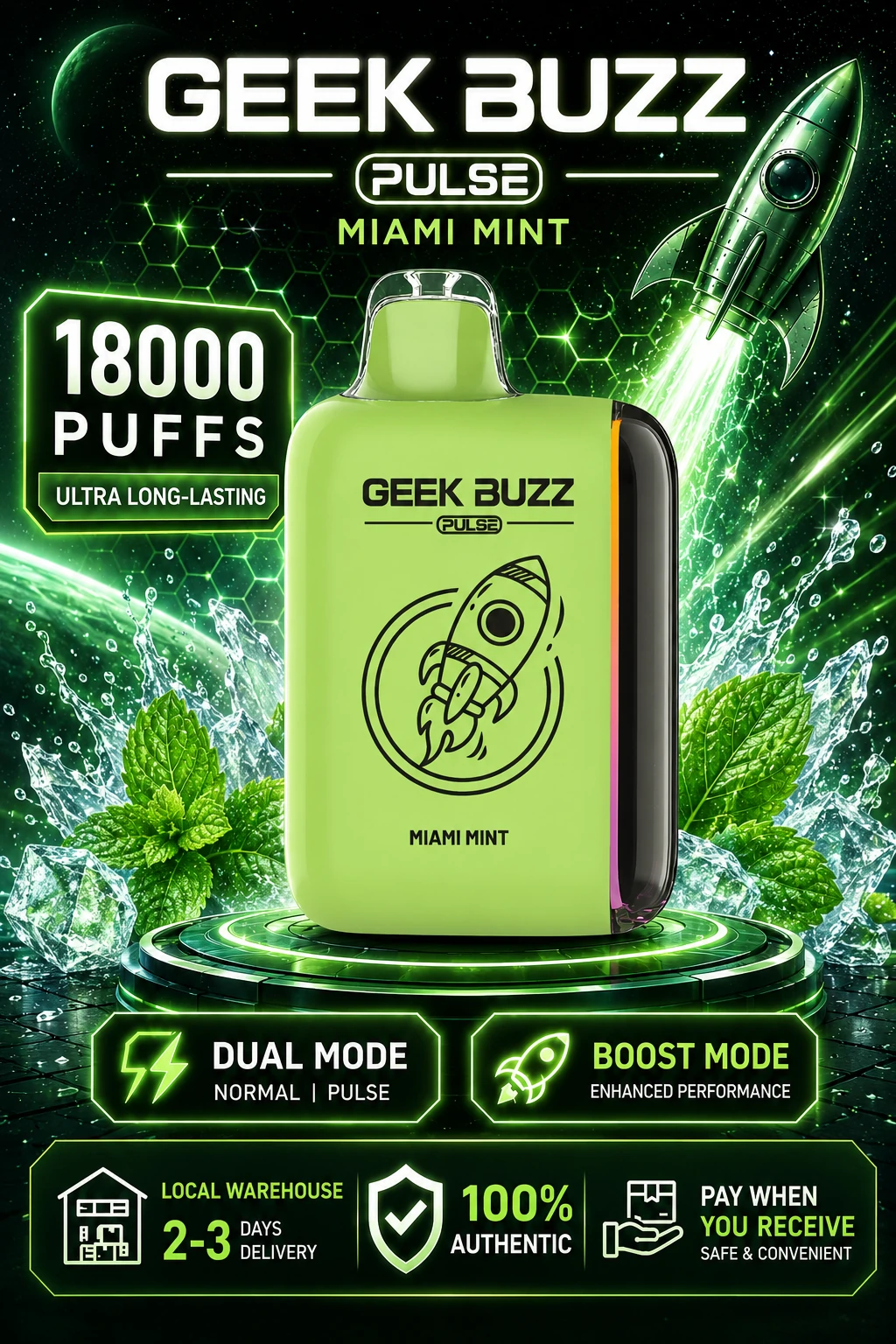 Miami Mint 18000 Puffs Disposable Vape Pen